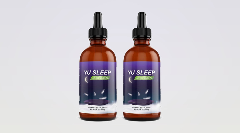 Two bottles of Yu Sleep, a 2 fl oz liquid dropper supplement